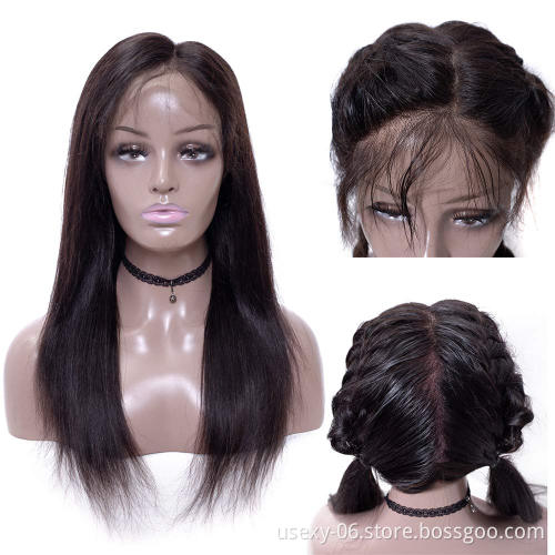 Hot sale glueless wig short hair human indian hair hd transparent full lace wig 10 inch 360 frontal wig full lace with baby hair